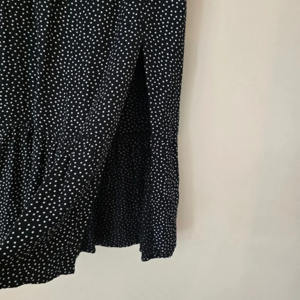 Abercrombie & Fitch‎ Black Polka Dot Ruffle Hem Midi Skirt Size XS Bohemian